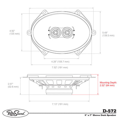 Triax™ Standard Dash Speaker 5" x 7"-RetroSound