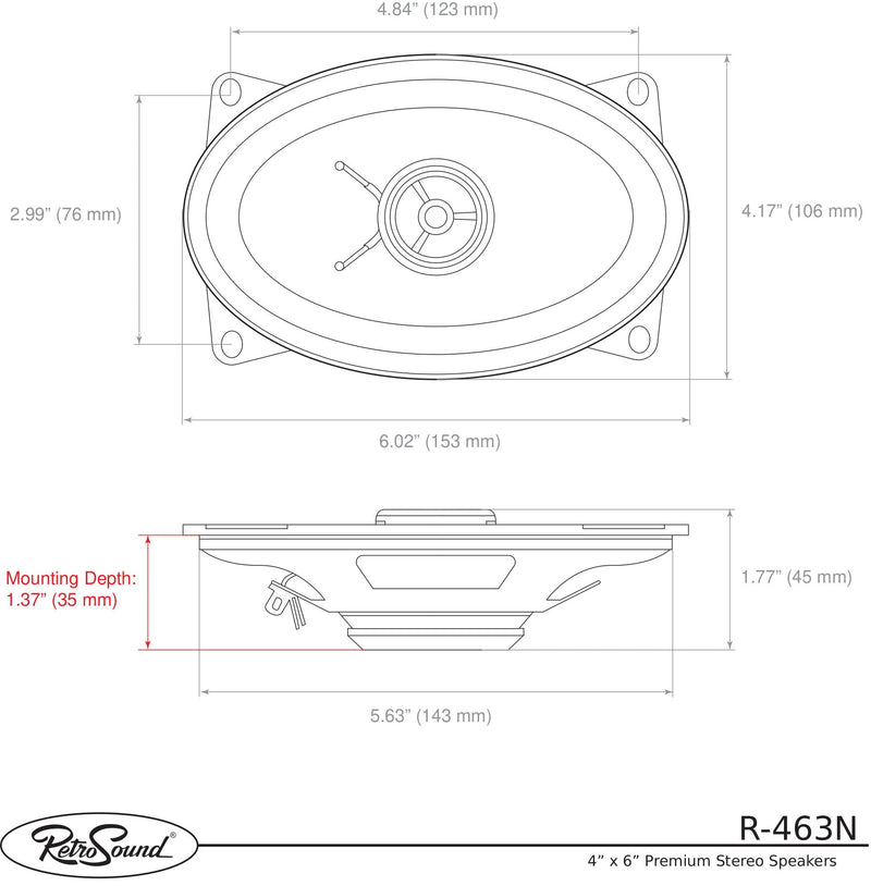 4x6-Inch Premium Ultra-thin G1500 Van Dash Replacement Speakers