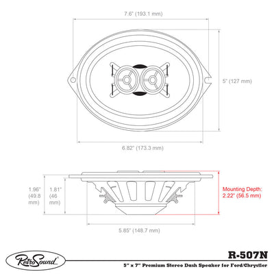 Premium Ultra-thin Dash Replacement Speaker for 1961-1966 Ford F-Series Trucks