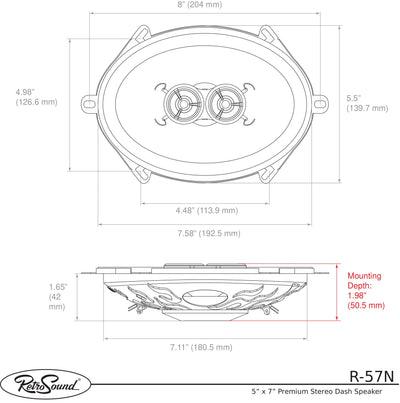 Triax Deluxe Dash Speaker 5" x 7"-RetroSound