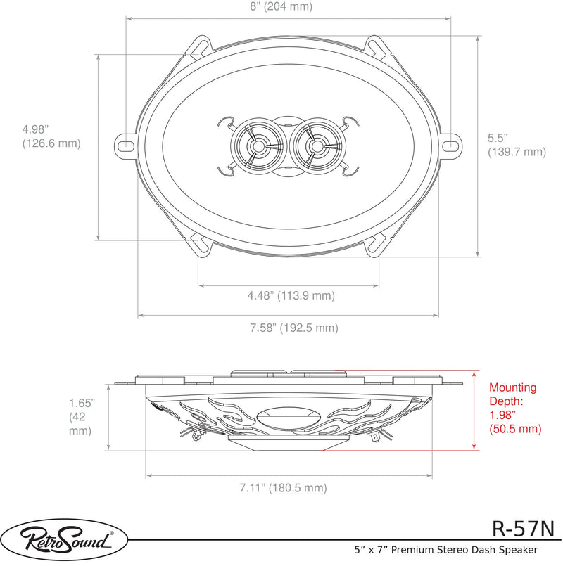 Triax Deluxe Dash Speaker 5" x 7"-RetroSound