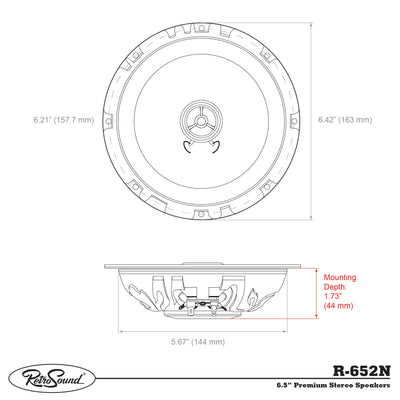 RetroSound® Premium Stereo Speakers 6.5" - Final Sale