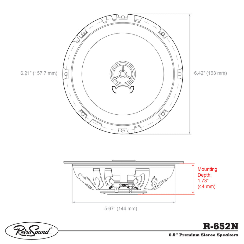 RetroSound® Premium Stereo Speakers 6.5" - Final Sale